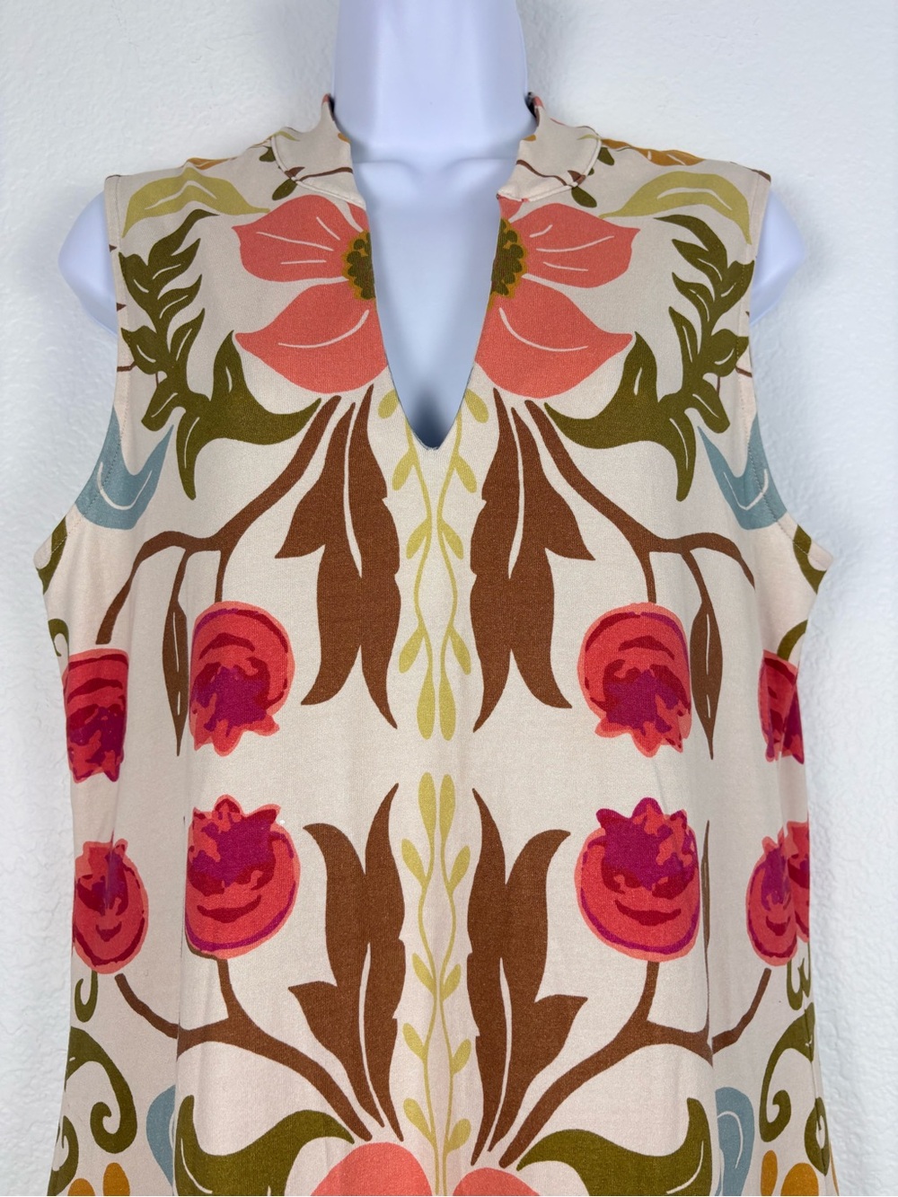 Spartina 449 Kit Midi Dress Peruvian Cotton Floral Summer Boho Resort Medium - Picture 5 of 13